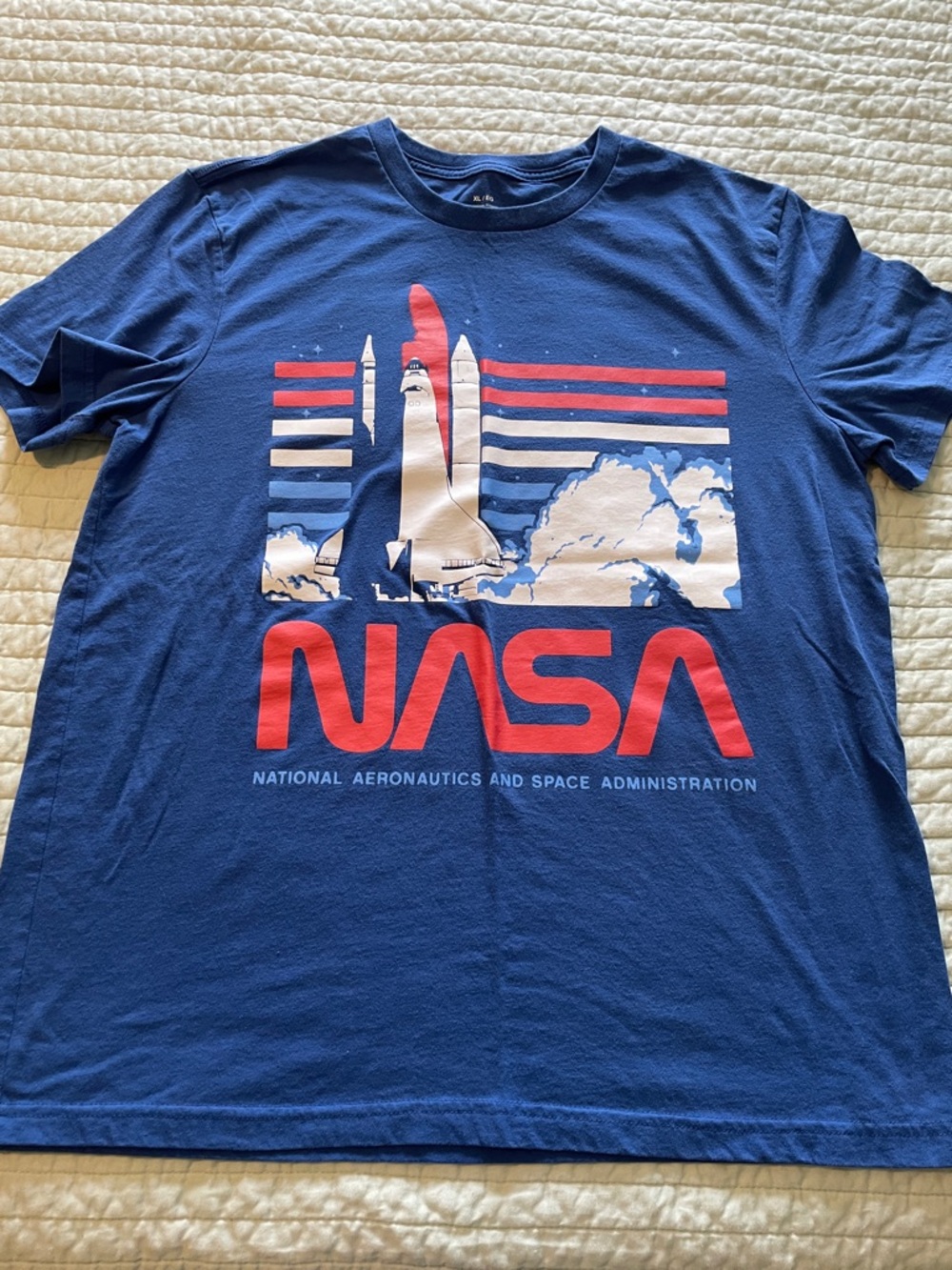 NASA Graphic Tee in Blue with Red Logo
